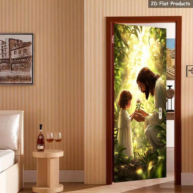 1pc 95.0x209.8cm Jesus Christian Themed Stickers
