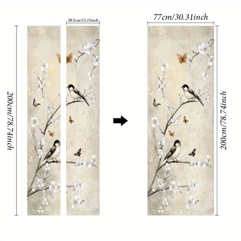 1Pc 95.0x209.8cm Door Window Sticker