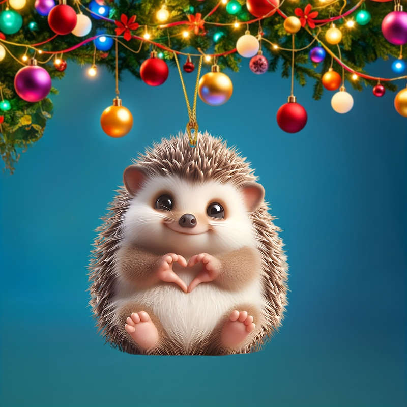 1pcs 2D Flat Acrylic Hedgehog Crystal Pendant