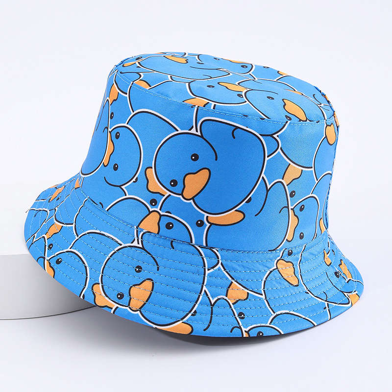 1pc Cartoon Yellow Duck Pattern Foldable Bucket Hat For Men And Women Lightweight Travel Sun Hat W