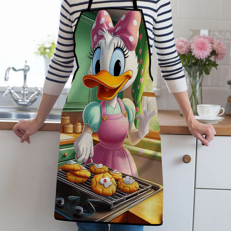 1pc Daisy Duck Authorized A Pattern Printing a Chef Design Apron Durable OilProof Kitchen