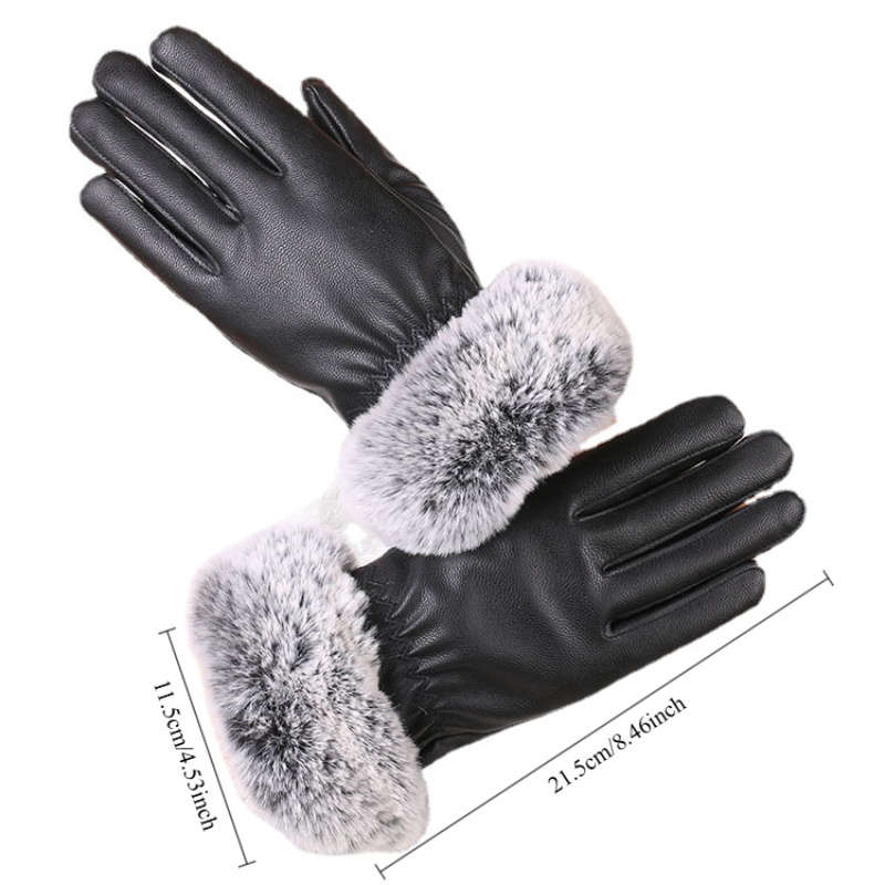 1 Pair Black One Size Warm Gloves