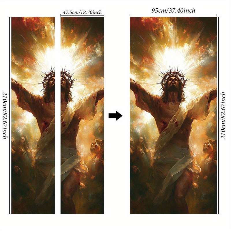 1pc 95.0x214.88cm Jesus Christian Themed Stickers