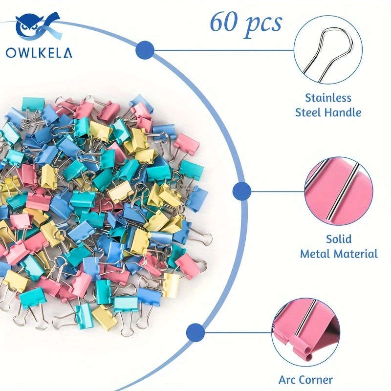45Pcs Colorful Mini Binder Clips Small Paper Clips For Home School And Office Organization