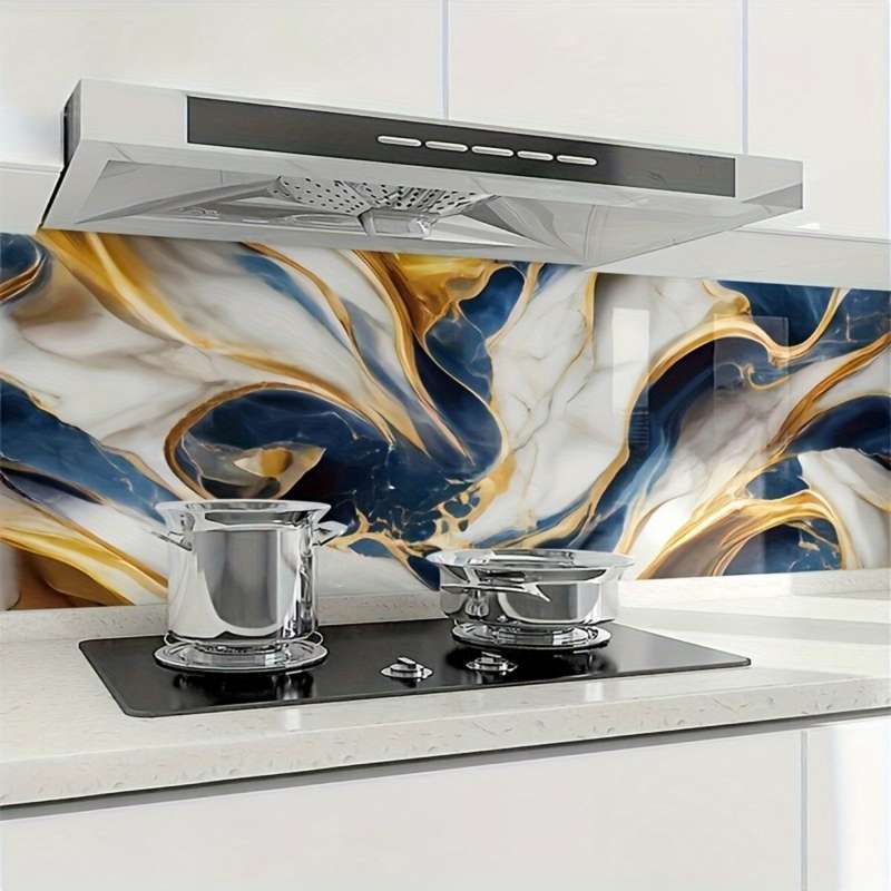 1PC Wall StickersDark Blue Wave40cmX300cm