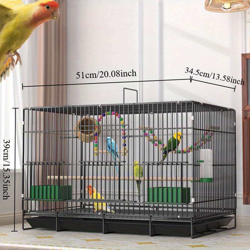 1pc Crates + Trays + Feed Troughs + Stand Poles size 51*39*35cmPet Cage