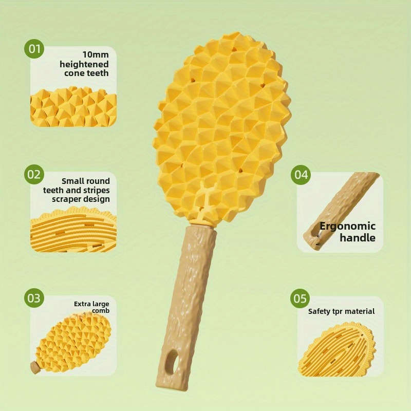 1pc Durian Massage Comb Green Add Cat Grass Spray Bottle 2.03 oz Pet Comb