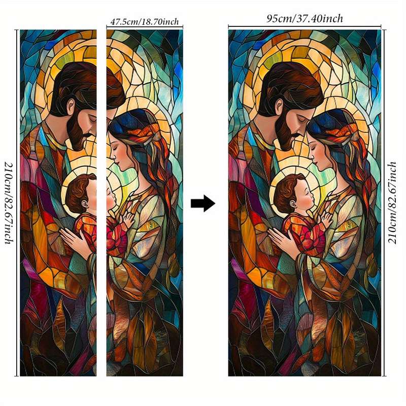 1pc 95.0x214.88cm Jesus Christian Themed Stickers