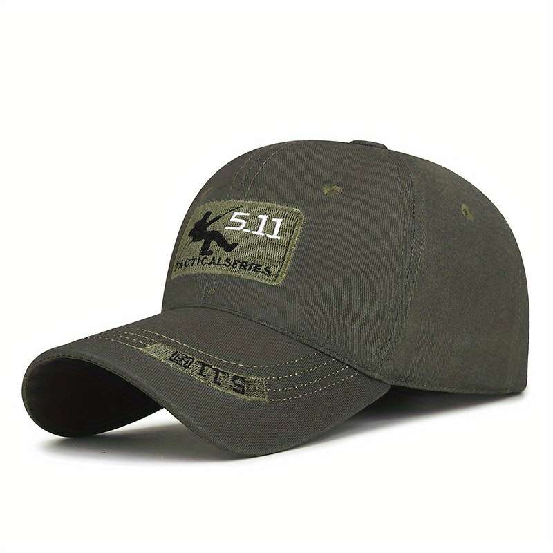 1pc Men's Tactical Camouflage Baseball Cap Adjustable Sunshade Hat with Embroidered "12.98meter D