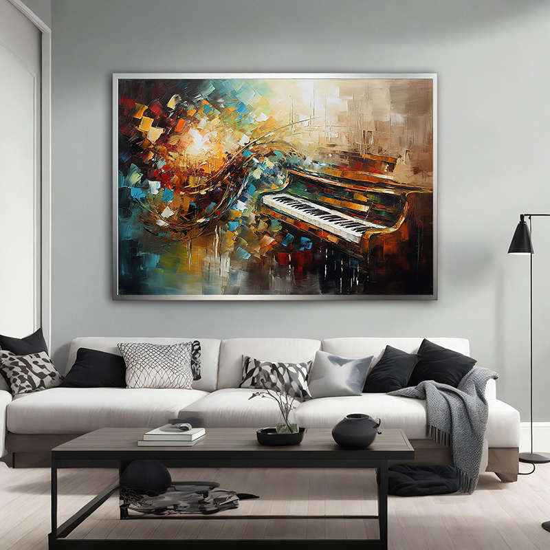 1pc  Modern Abstract Piano Wall Art  Modern Abstract Piano Wall Art Frameless Colorful Can