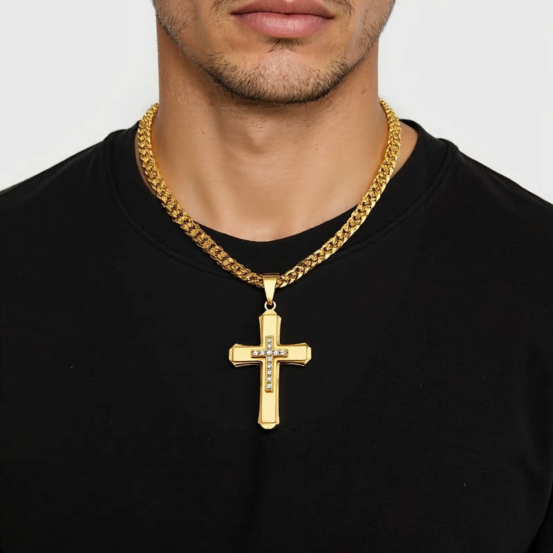 1 Piece Black Golden Jesus Theme Pendant