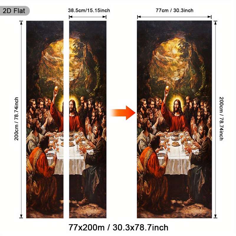 1pc 30.3x78.7 inches   77x200 cm   Jesus Christian Themed Stickers