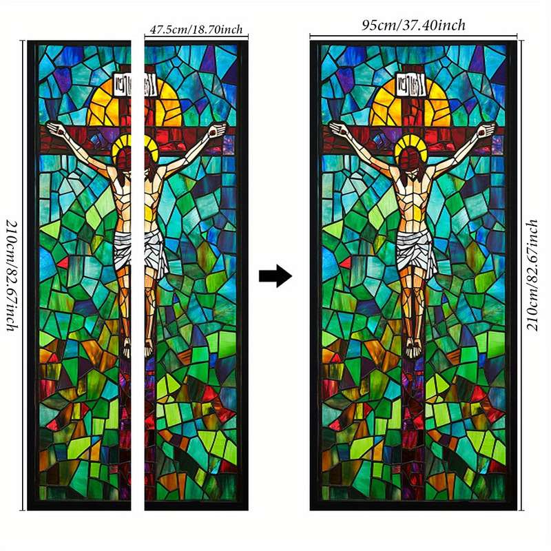 1pc 95.0x209.8cm Jesus Christian Themed Stickers