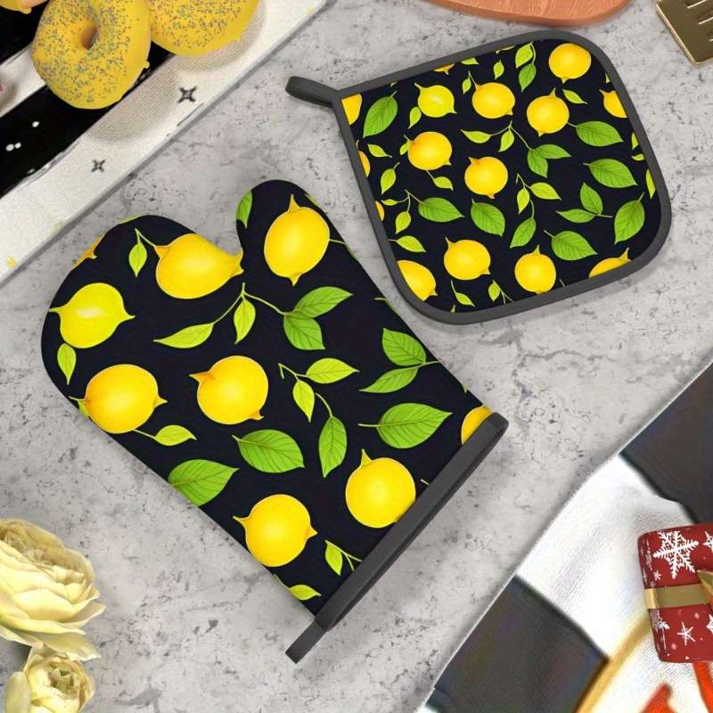 2pcs 26.92x17.02 cm Heat Resistant Oven Mitts And Potholders