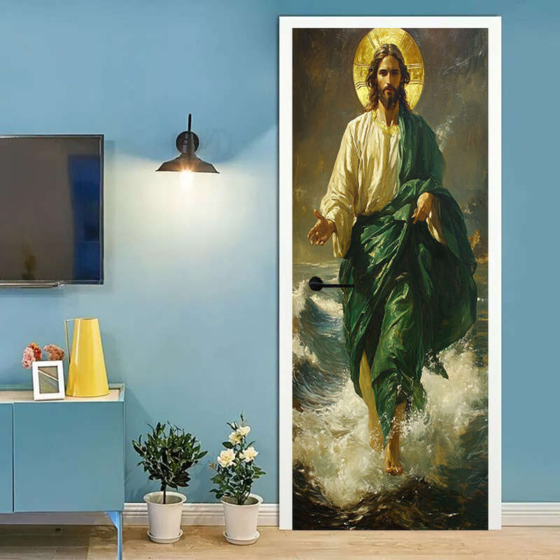 1pc 95.0x214.88cm Jesus Christian Themed Stickers