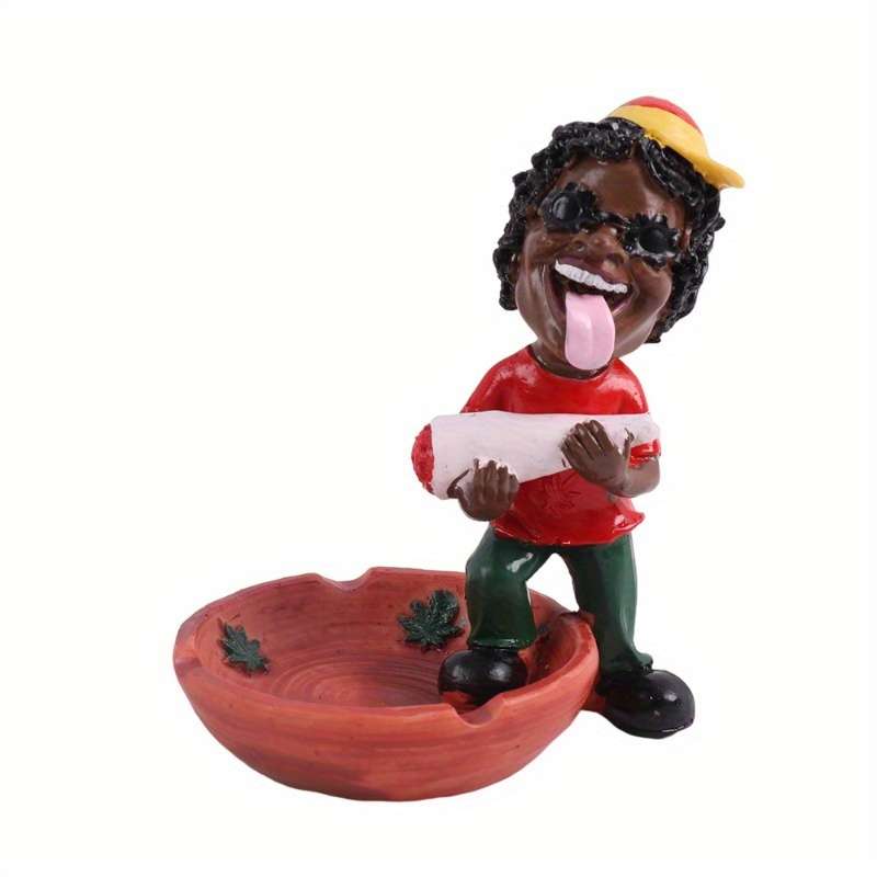1pc Resin Ashtray Jamaican Resin Gift Box Ashtray