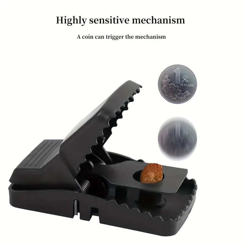 1pc Efficient Automatic Mouse Trap Durable PVC Black Rat Catcher Snap-Action Rodent Cage for Home