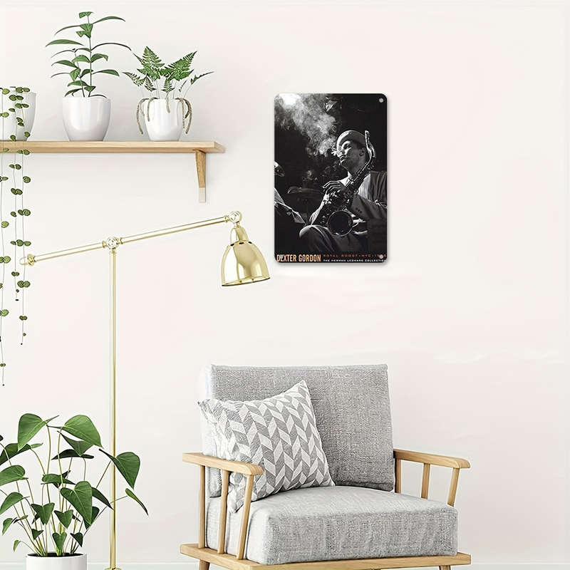1pc  Dexter Gordon Jazz Saxophonist Metal Tin Sign 8x12 inches 20x30 cm Vintage Wall Art Dec