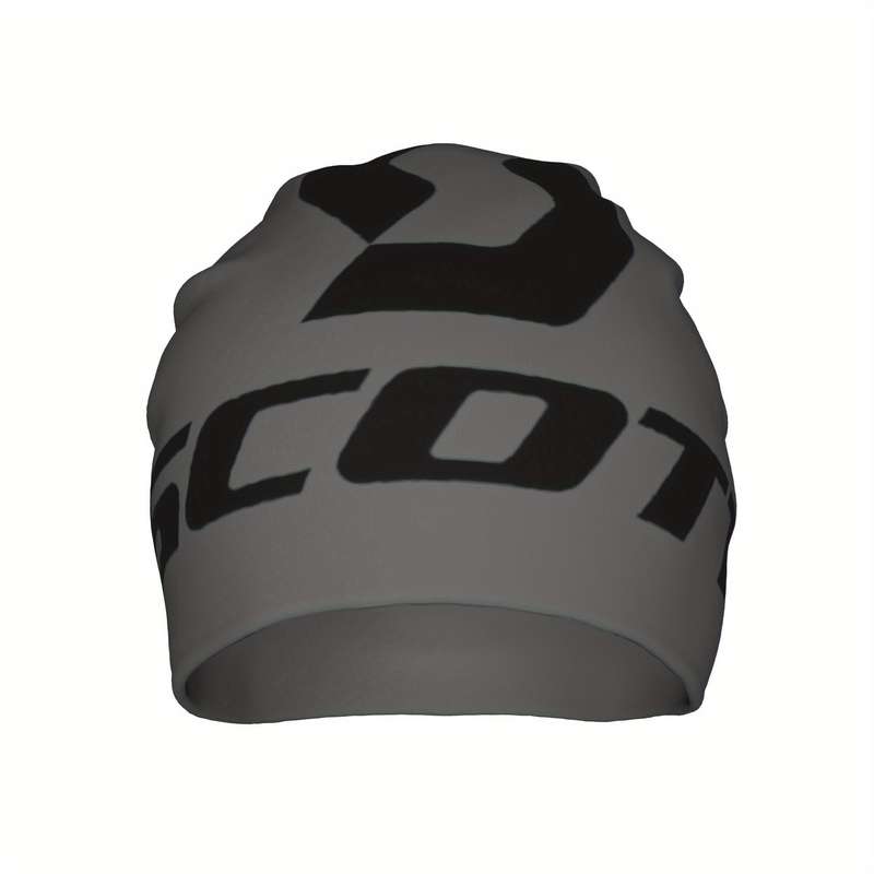 1pc Durable Build Scott Men's Stretch Knit Beanie Cap Fashionable Gray Cycling Hat with SCOTT P