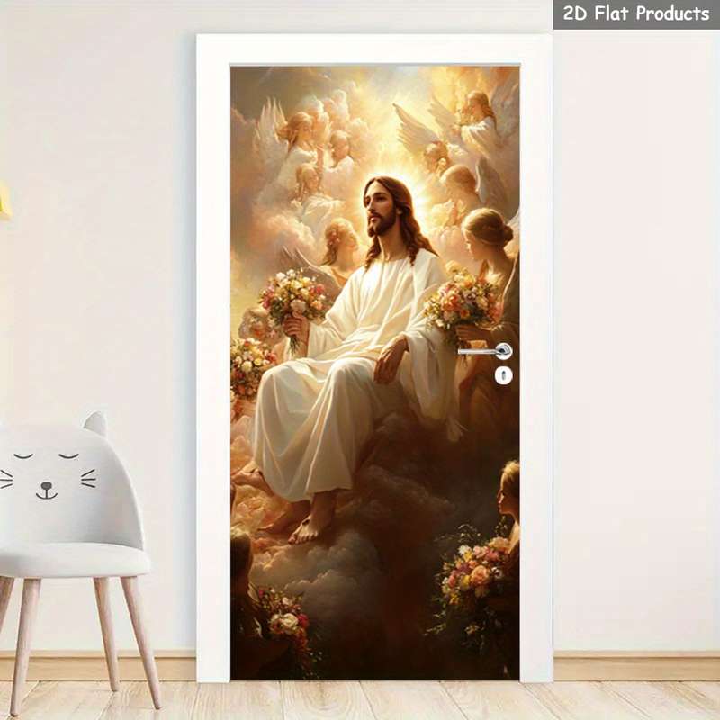1pc 95.0x209.8cm Jesus Christian Themed Stickers