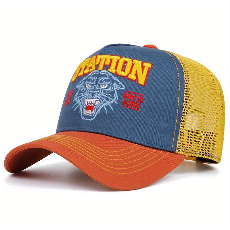 1pc Men's Spring Autumn Sun Protection Baseball Cap Outdoor Truck Driver Hat 100% Pol