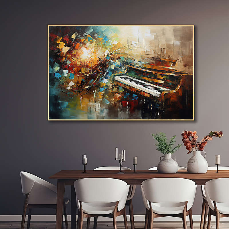 1pc  Modern Abstract Piano Wall Art  Modern Abstract Piano Wall Art Frameless Colorful Can