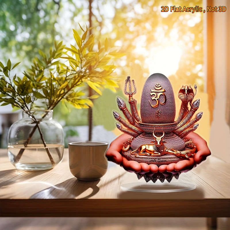 1pc 2D Flat  Room Decoration  Sacred PE Religious Statue with Base Versatile Decorative Artwork
