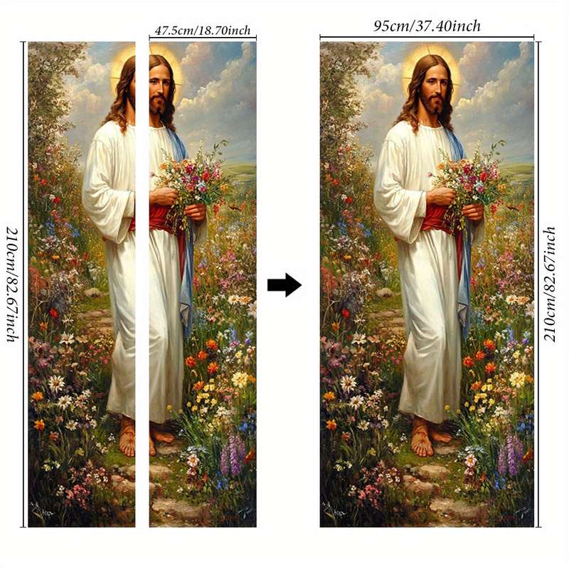 1pc 95.0x214.88cm Jesus Christian Themed Stickers