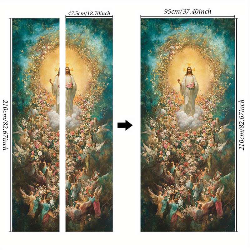 1pc 95.0x209.8cm Jesus Christian Themed Stickers