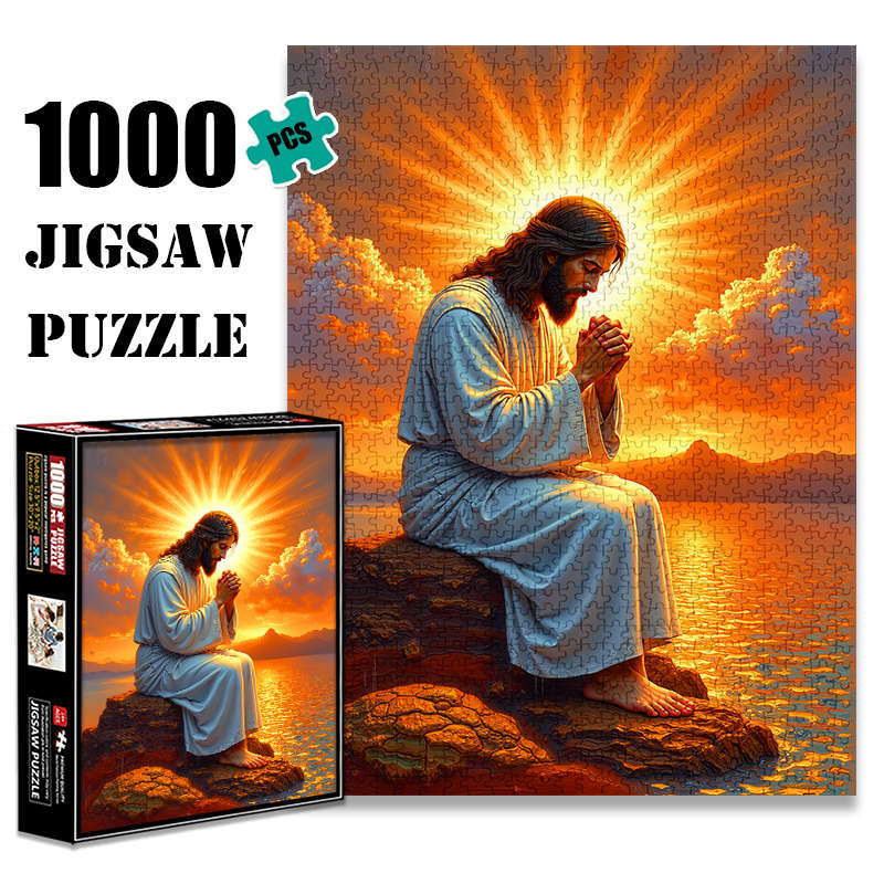 1000pcs Jesus Praying at the Sea Jigsaw Puzzle for Adults Advanced Level Challengin