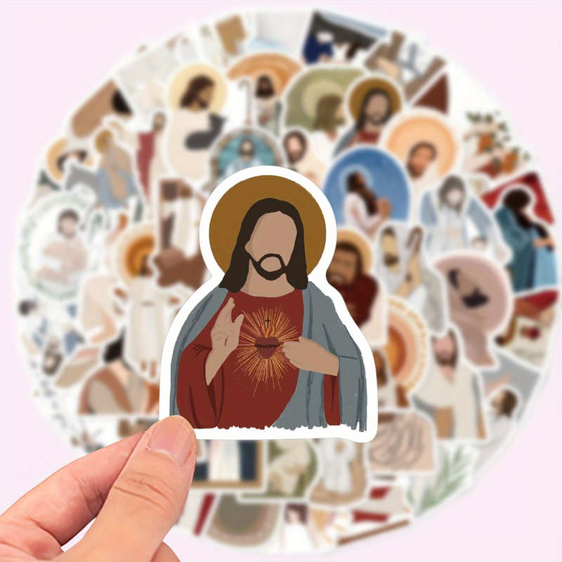 1pc MultiColor Jesus Christian Themed Stickers