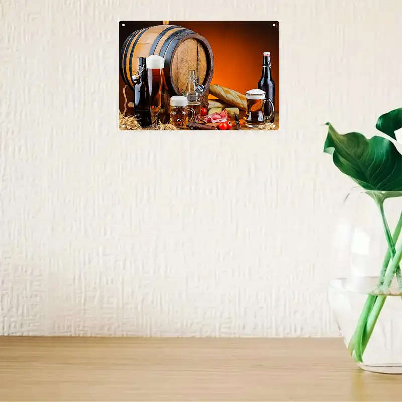 1pc 2D Wine Champagne Iron Signage Novelty And Interesting Vintage Decorative Plaque Home Decor Bath