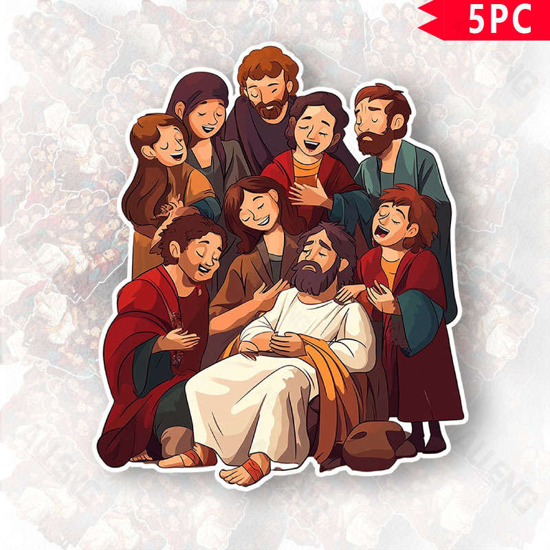 5pcs Jesus Christian Themed Stickers