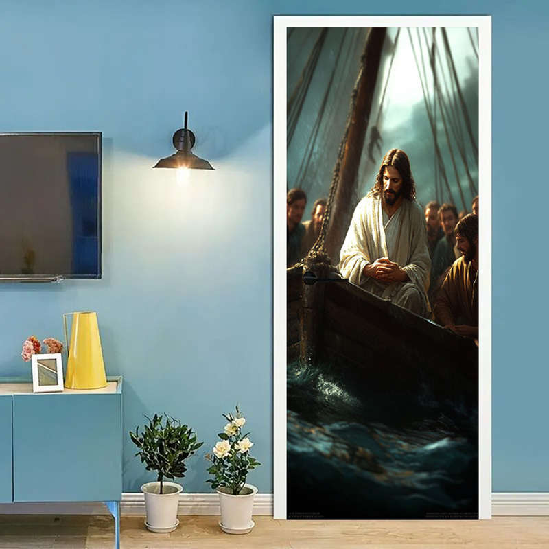 1pc 95.0x214.88cm Jesus Christian Themed Stickers