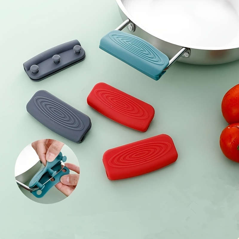 1 Pair Silicone Handle Holders Non-Slip Heat Resistant Durable for Cast Iron Woks Pans an