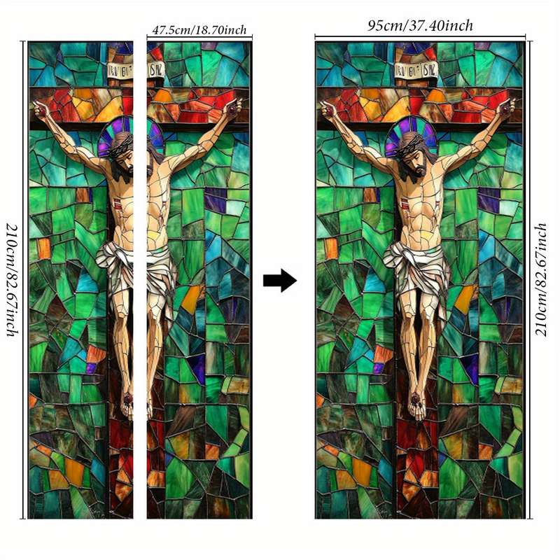 1pc 95.0x209.8cm Jesus Christian Themed Stickers