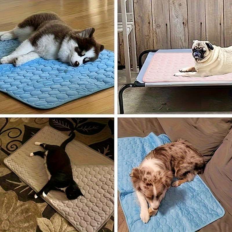 1PC Pet Mat Ice Sliky Fiber Fabric Cooling Mat Coffee Color Size XS 40x30cm 60g