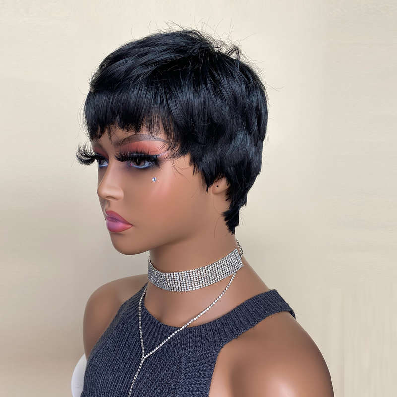 1Pc Black 15.24cm Fashion Design Wig
