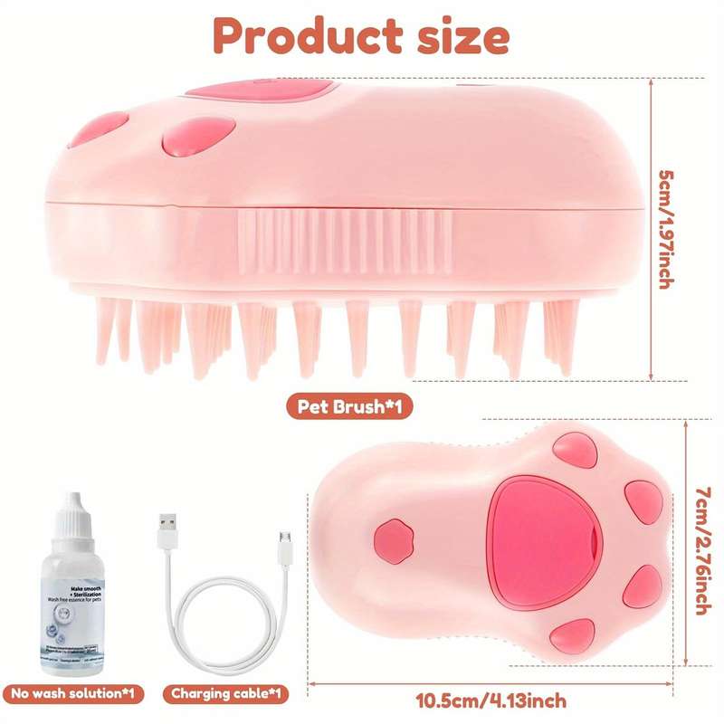 1pc Ice Pink with Scented Foam Pet Comb