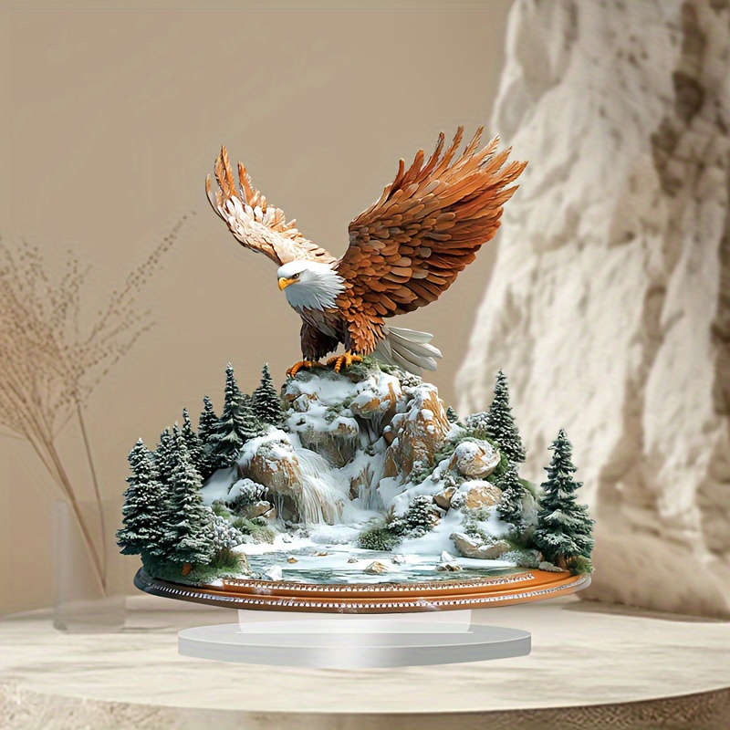 1pc 2D Flat  A 7.08-Inch Multifunctional Bohemian-Style Acrylic Eagle Desktop Decoration for Home O