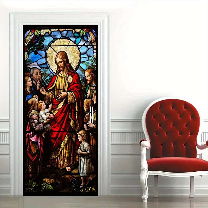 1pc 95.0x214.88cm Jesus Christian Themed Stickers