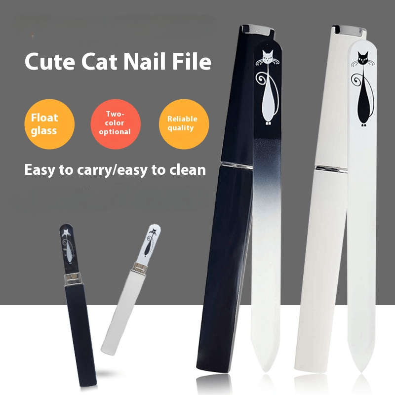 1pc Cute Cat Pattern Stainless Steel Nail File Suitable for Manicure and Pedicure Grinding an