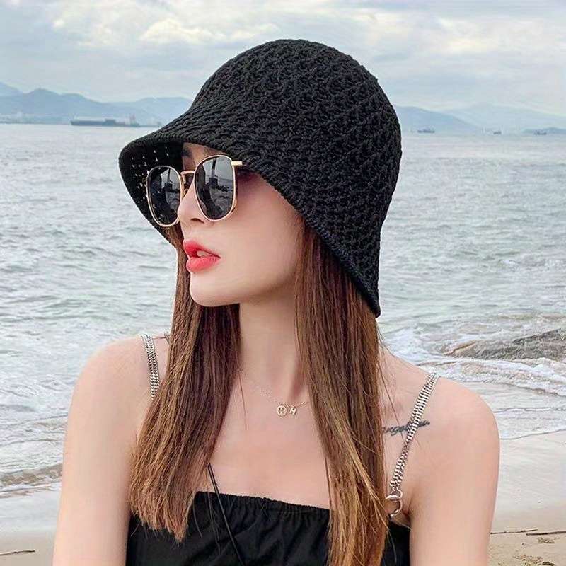 1pc A Spring and Summer Beach Hat Fashionable Women'S Internet Celebrity Korean Style Single Layer