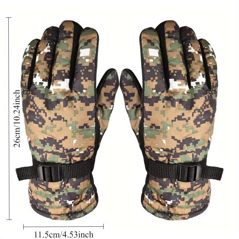 1 Pair Camouflage Army Green Warm Gloves