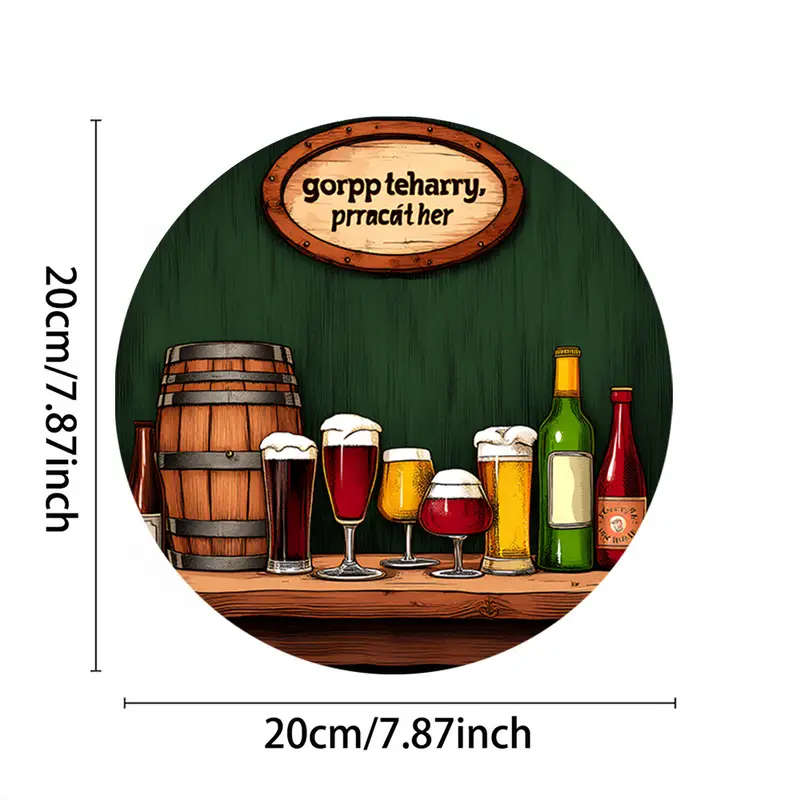 1pc Room Decor Vintage Round Metal Sign 19.81cm Aluminum Wall Art Waterproof Rust-Resistant Bar Deco