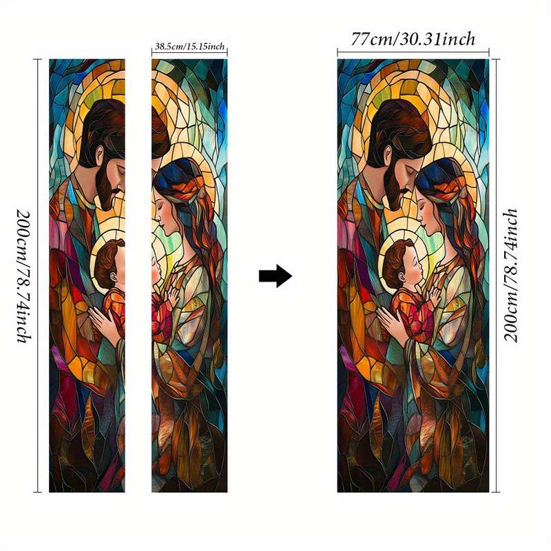 1pc 95.0x214.88cm Jesus Christian Themed Stickers