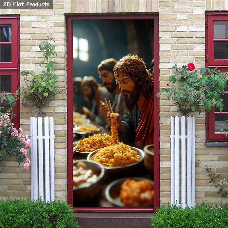1pc 95.0x214.88cm Jesus Christian Themed Stickers