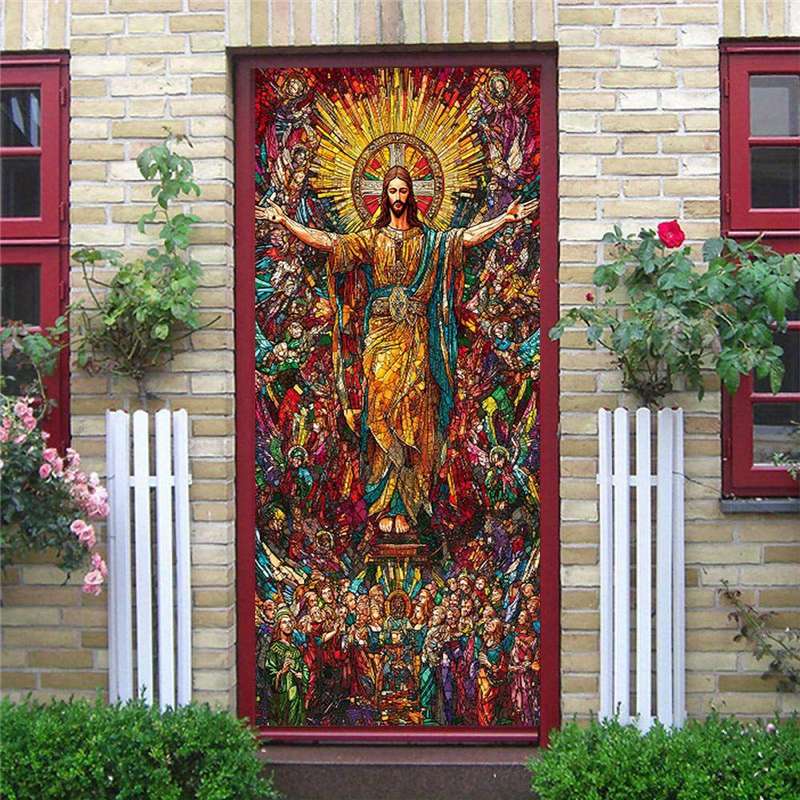 1pc 95.0x209.8cm Jesus Christian Themed Stickers