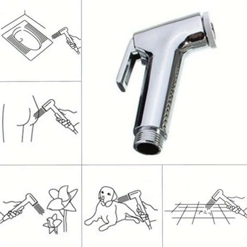 1pc Durable ABS Handheld Bidet Sprayer for Toilet Essential Bathroom Accessory with Nozzle