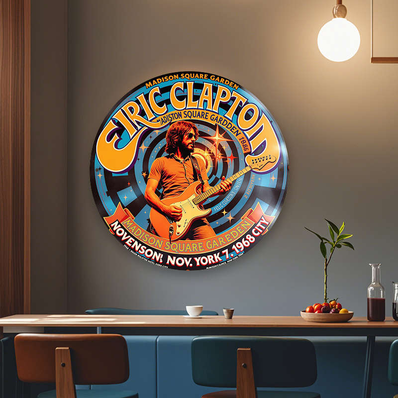 1pc Room Decor Eric Clapton Vintage Metal Concert Poster Sign Perfect Gift for Bedrooms Kitchens